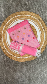 Pink Banarasi jacquard Unstitched suit